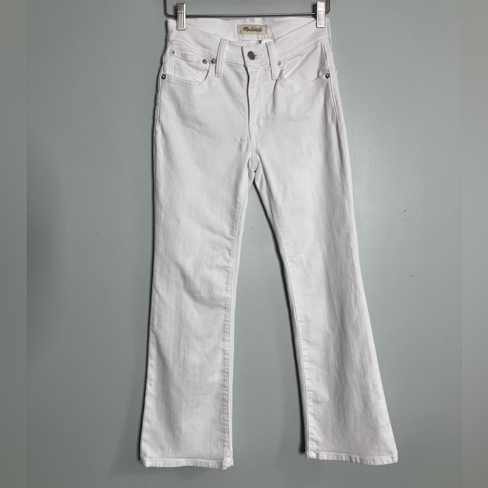 MADEWELL White Mid Rise Kickout Crop Jeans Size 24P - Picture 3 of 16